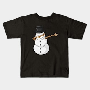 Dabbing Snowman Funny Kids Christmas Gift Kids T-Shirt